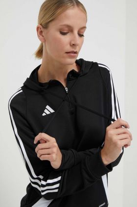 adidas Performance hanorac de antrenament Tiro 24 culoarea negru, cu glugă, cu imprimeu  IJ9956