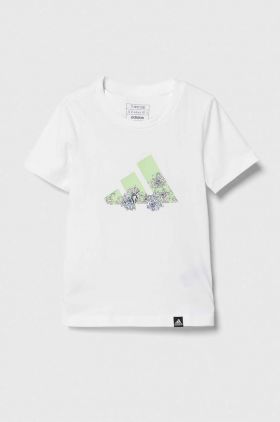 adidas tricou de bumbac pentru copii GIRLS TRAIN TEE culoarea alb