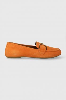 Geox mocasini din piele intoarsa D PALMARIA femei, culoarea portocaliu, cu toc plat, D45MUJ 00021 C2008