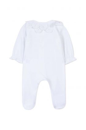 Tartine et Chocolat costum bebe culoarea alb, neted