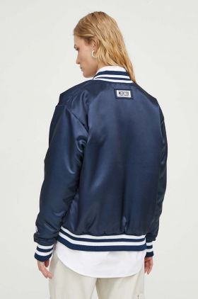 Mercer Amsterdam geaca bomber culoarea albastru marin, de iarna