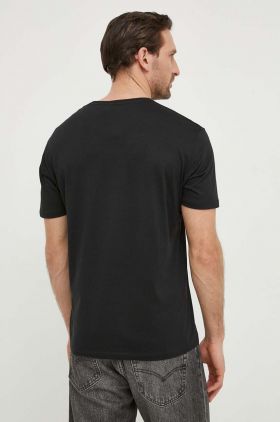 Armani Exchange tricou din bumbac barbati, culoarea negru, cu imprimeu