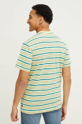 Quiksilver tricou din bumbac barbati, culoarea galben, modelator