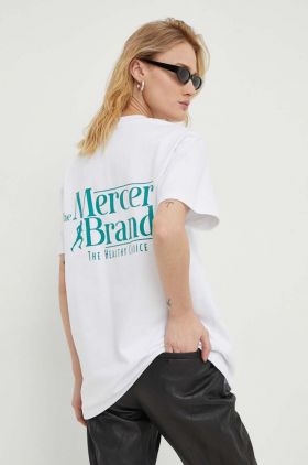 Mercer Amsterdam tricou din bumbac culoarea alb, cu imprimeu