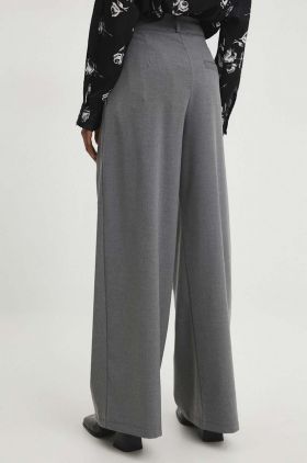 Answear Lab pantaloni femei, culoarea gri, lat, high waist