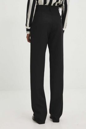 Answear Lab pantaloni femei, culoarea negru, drept, high waist