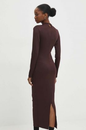 Answear Lab rochie culoarea maro, maxi, mulata