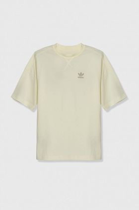 adidas Originals tricou de bumbac pentru copii culoarea bej, neted