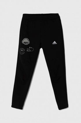 adidas pantaloni de trening pentru copii culoarea negru, cu imprimeu