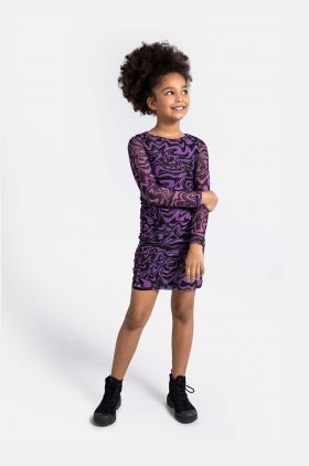 Coccodrillo rochie fete culoarea violet, mini, drept