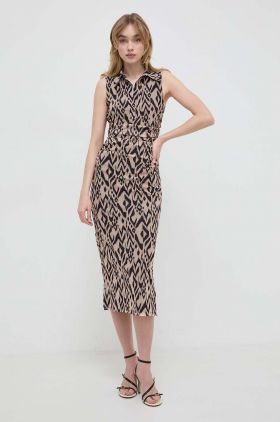 Marella rochie culoarea bej, midi, mulată 2413620000000