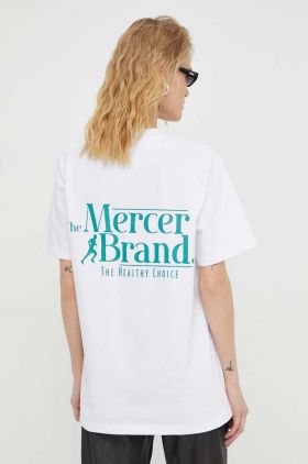 Mercer Amsterdam tricou din bumbac culoarea alb, cu imprimeu