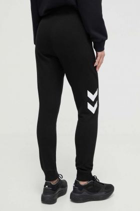 Hummel pantaloni de trening culoarea negru, cu imprimeu