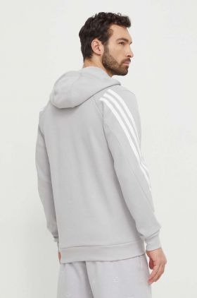 adidas bluză bărbați, culoarea gri, cu glugă, cu imprimeu  IR9157