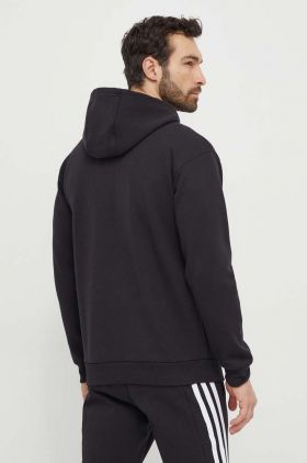 adidas bluză bărbați, culoarea negru, cu glugă, cu imprimeu IR9181