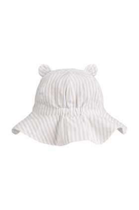 Liewood pălărie din bumbac pentru copii Amelia Seersucker Sun Hat With Ears culoarea violet, bumbac