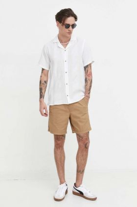 Hollister Co. camasa din amestec de in culoarea bej, regular