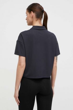 Dkny tricou polo femei, culoarea negru