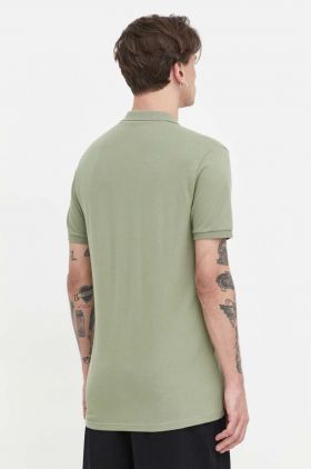 Hollister Co. tricou polo barbati, culoarea verde, neted