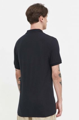 Hollister Co. tricou polo barbati, culoarea negru, neted