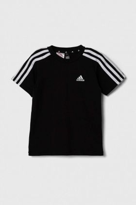 adidas tricou de bumbac pentru copii LK 3S CO culoarea negru, neted