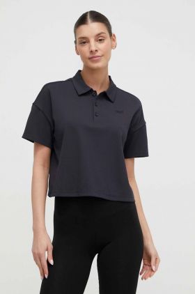 Dkny tricou polo femei, culoarea negru