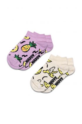 Happy Socks sosete copii Kids Fruits Low Socks 2-pack culoarea roz