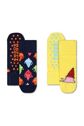 Happy Socks sosete copii Kids Ice Cream Anti-Slip Socks 2-pack culoarea negru