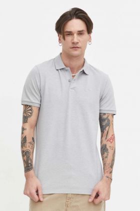 Hollister Co. tricou polo barbati, culoarea gri, neted