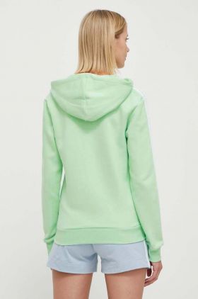 adidas bluză femei, culoarea verde, cu glugă, cu imprimeu   IR6077