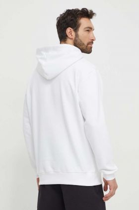 adidas bluză bărbați, culoarea alb, cu glugă, uni IX3953