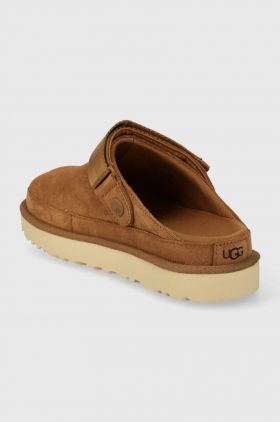 UGG papuci din piele intoarsa Goldenstar Clog culoarea maro, 1138252