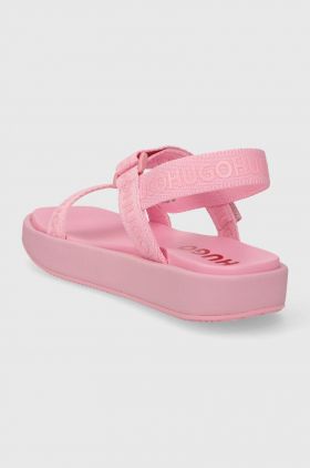 HUGO sandale Emma femei, culoarea roz, cu platforma, 50517560