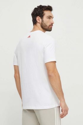 adidas tricou din bumbac TIRO bărbați, culoarea alb, cu imprimeu IN6257