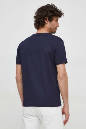 Gant tricou din bumbac barbati, culoarea albastru marin, cu imprimeu