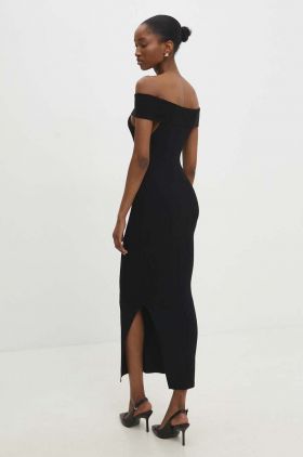 Answear Lab rochie culoarea negru, midi, mulata