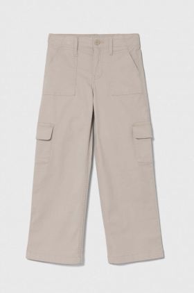 Abercrombie & Fitch pantaloni copii culoarea bej, neted