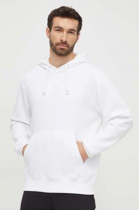 adidas bluză bărbați, culoarea alb, cu glugă, uni IX3953