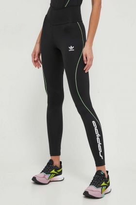 adidas Originals colanți femei, culoarea negru, cu imprimeu IT9700