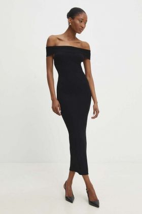 Answear Lab rochie culoarea negru, midi, mulata