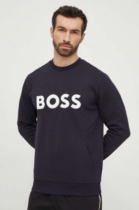 BOSS Green bluză bărbați, culoarea bleumarin, cu imprimeu 50510350