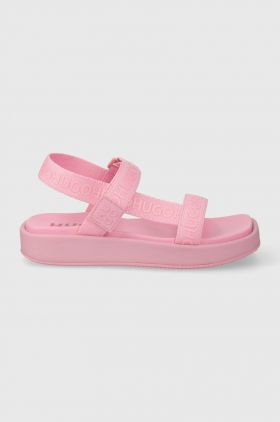 HUGO sandale Emma femei, culoarea roz, cu platforma, 50517560