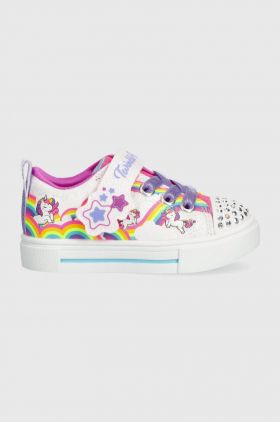 Skechers tenisi copii TWINKLE SPARKS JUMPIN CLOUDS culoarea alb