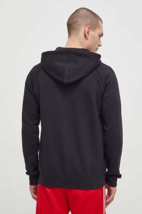 adidas Originals bluză bărbați, culoarea bleumarin, cu glugă, cu imprimeu  IR9439