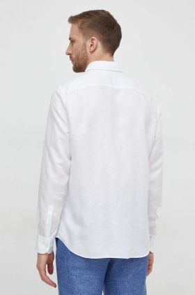 BOSS cămașă de in culoarea alb, cu guler clasic, regular 50513676