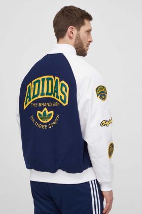 adidas Originals geacă bomber bărbați, culoarea bleumarin, de tranziție, oversize IS2926