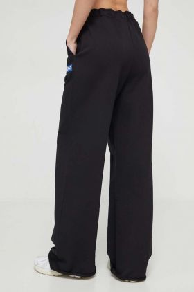 HUGO Blue pantaloni de trening din bumbac culoarea negru, cu imprimeu 50515809