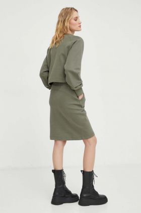 G-Star Raw rochie din bumbac culoarea verde, mini, evazati