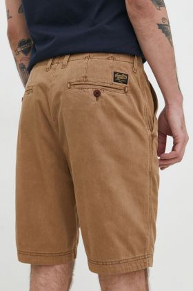 Superdry pantaloni scurti barbati, culoarea maro