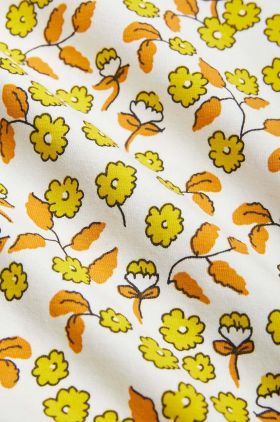 Mini Rodini tricou copii Flowers culoarea galben, cu imprimeu